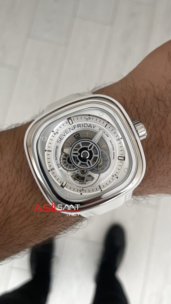 SevenFriday White P Series P1C/01 Silver 47mm Replika Saat SevenFriday White P Series P1C/01 Silver 47mm Replika Saat