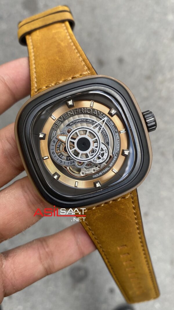 SevenFriday Woody P Series 47 mm SF-P2B/03 Brown Replika Saat SFP006 SevenFriday Woody P Series 47 mm SF-P2B/03 Brown Replika Saat SFP006