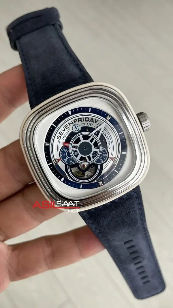 SevenFriday Yacht Club P Series P3/06 Silver Blue 47 mm Replika Saat