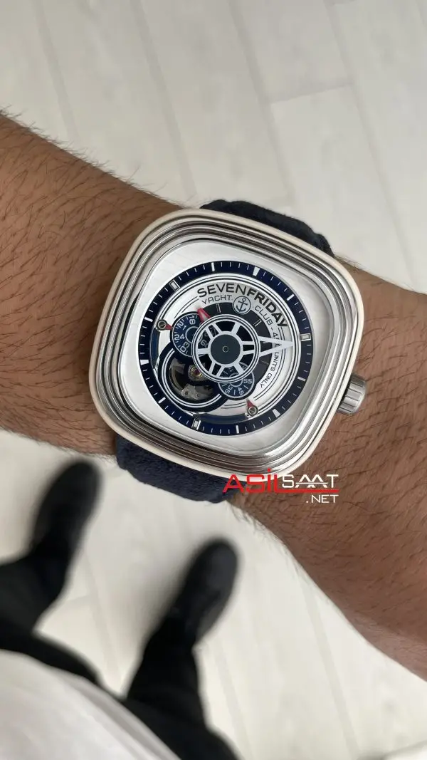 SevenFriday Yacht Club P Series P3/06 Silver Blue 47 mm Replika Saat