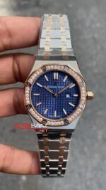 Audemars Piguet Kadın Saati Royal Oak Mavi Kadran Taşlı Bezel