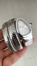 Bulgari Serpenti Tubogas Beyaz 101911 Ladies Silver 35mm 3 Sarmalı Kadın Kol Saati