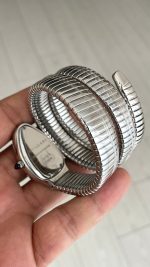 Bulgari Serpenti Tubogas Beyaz 101911 Ladies Silver 35mm 3 Sarmalı Kadın Kol Saati