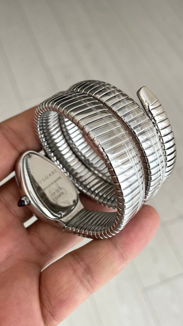 Bulgari Serpenti Tubogas Beyaz 101911 Ladies Silver 35mm 3 Sarmalı Kadın Kol Saati Bulgari Serpenti Tubogas Beyaz 101911 Ladies Silver 35mm 3 Sarmalı Kadın Kol Saati