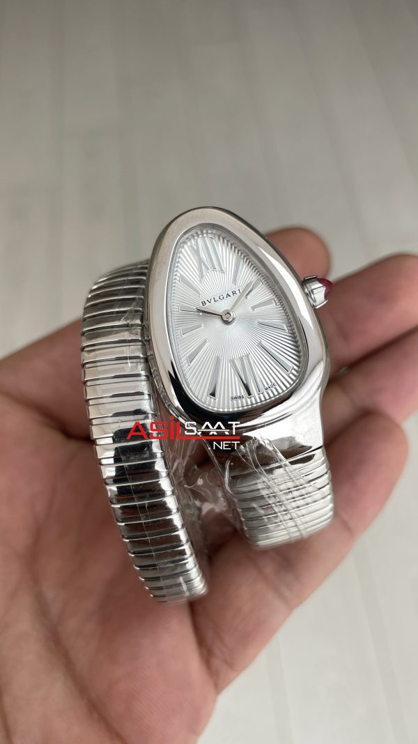 Bulgari Serpenti Tubogas Beyaz Kadran 101817 Silver 35mm Kadın Kol Saati
