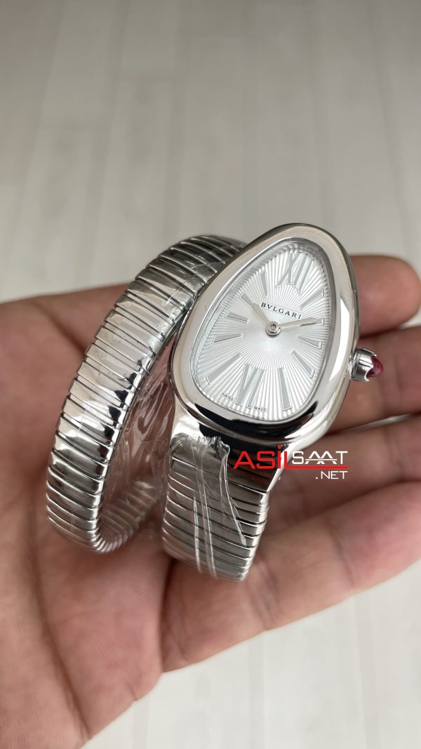 Bulgari Serpenti Tubogas Beyaz Kadran 101817 Silver 35mm Kadın Kol Saati