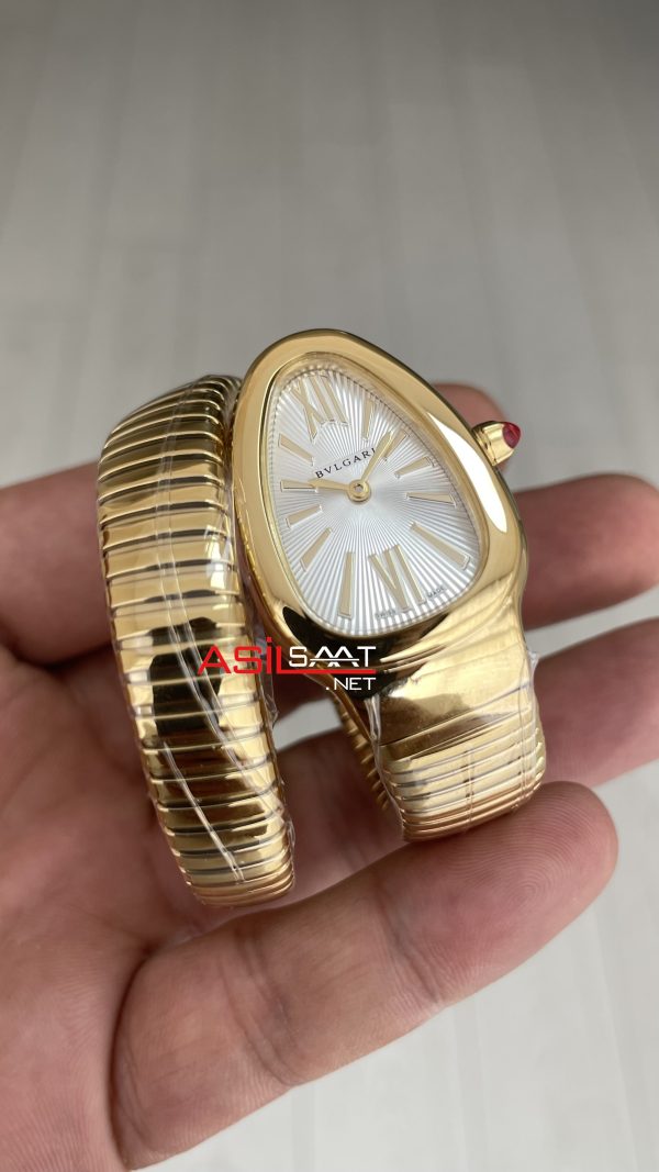 Bulgari Serpenti Tubogas Beyaz Kadran 101924 Gold 35mm Kadın Kol Saati