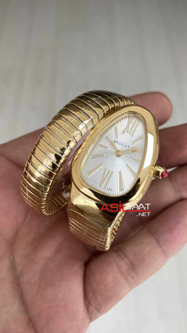 Bulgari Serpenti Tubogas Beyaz Kadran 101924 Gold 35mm Kadın Kol Saati