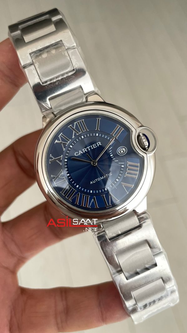 Cartier Ballon Bleu Mavi WSBB0061 Silver 40mm Replika Saat Cartier Ballon Bleu Mavi WSBB0061 Silver 40mm Replika Saat