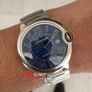 Cartier Ballon Bleu Mavi WSBB0061 Silver 40mm Replika Saat