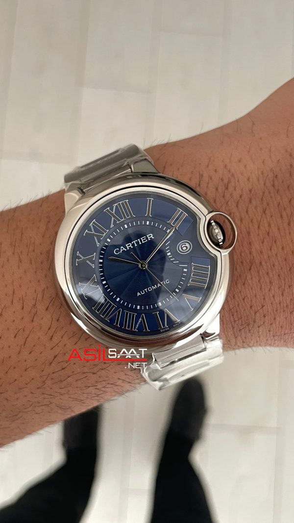 Cartier Ballon Bleu Mavi WSBB0061 Silver 40mm Replika Saat Cartier Ballon Bleu Mavi WSBB0061 Silver 40mm Replika Saat