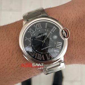 Cartier Ballon Bleu Siyah WSBB0060 Silver 40mm Replika Saat