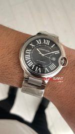 Cartier Ballon Bleu Siyah WSBB0060 Silver 40mm Replika Saat
