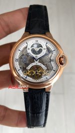 Cartier Ballon Bleu Skeleton Rose Tourbillon Moonphase 42mm Replika Saat