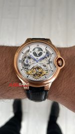 Cartier Ballon Bleu Skeleton Rose Tourbillon Moonphase 42mm Replika Saat