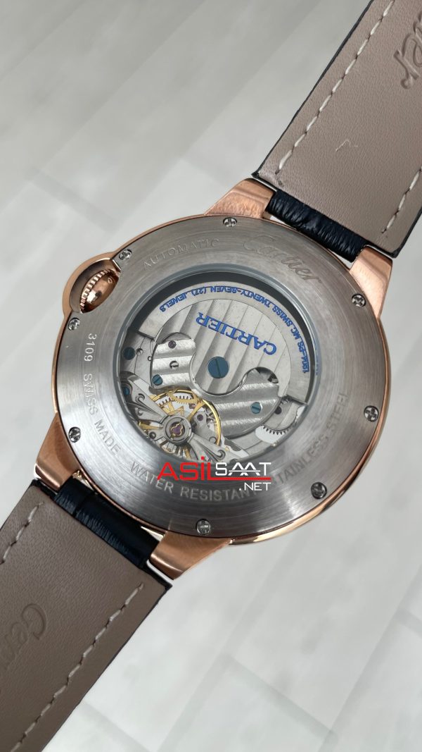 Cartier Ballon Bleu Skeleton Rose Tourbillon Moonphase 42mm Replika Saat Cartier Ballon Bleu Skeleton Rose Tourbillon Moonphase 42mm Replika Saat