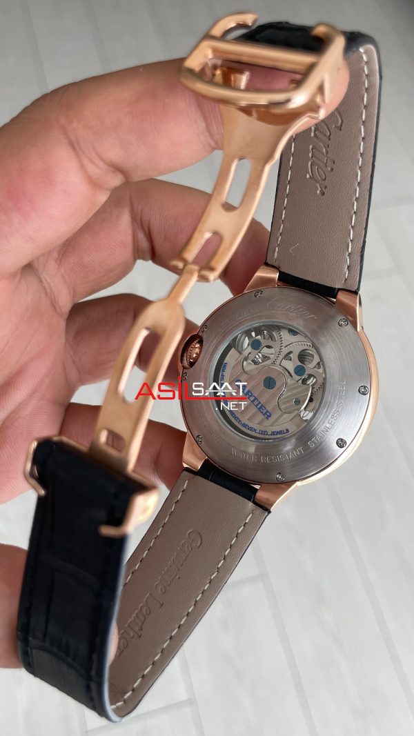 Cartier Ballon Bleu Skeleton Rose Tourbillon Moonphase 42mm Replika Saat Cartier Ballon Bleu Skeleton Rose Tourbillon Moonphase 42mm Replika Saat