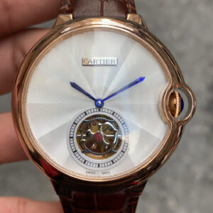 Cartier Ballon Bleu Tourbillon Rose Kasa Beyaz Kahverengi Kordon
