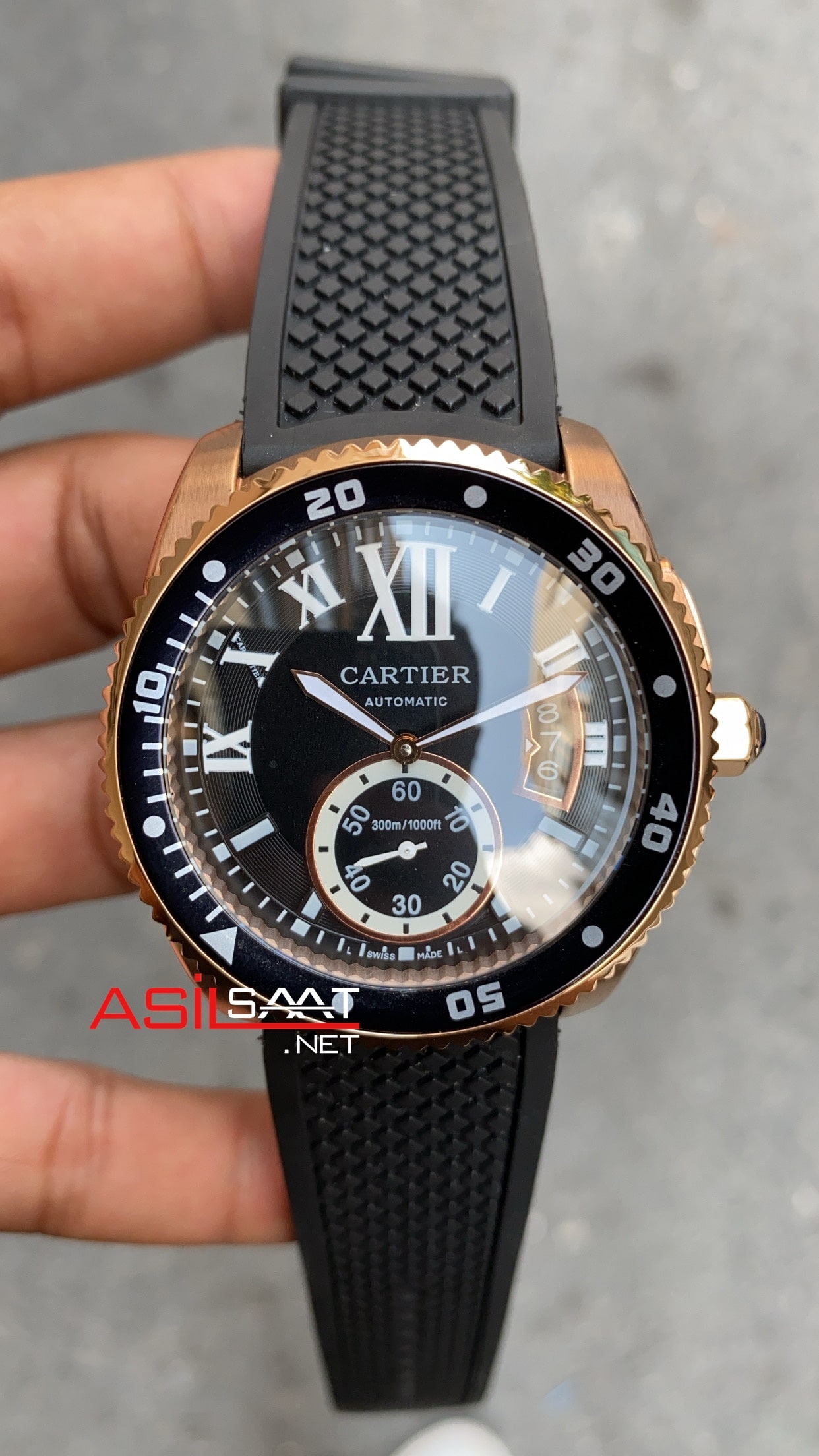 Cartier Calibre De Diver W7100052 Rose Kasa Siyah Cartier Calibre De Diver W7100052 Rose Kasa Siyah