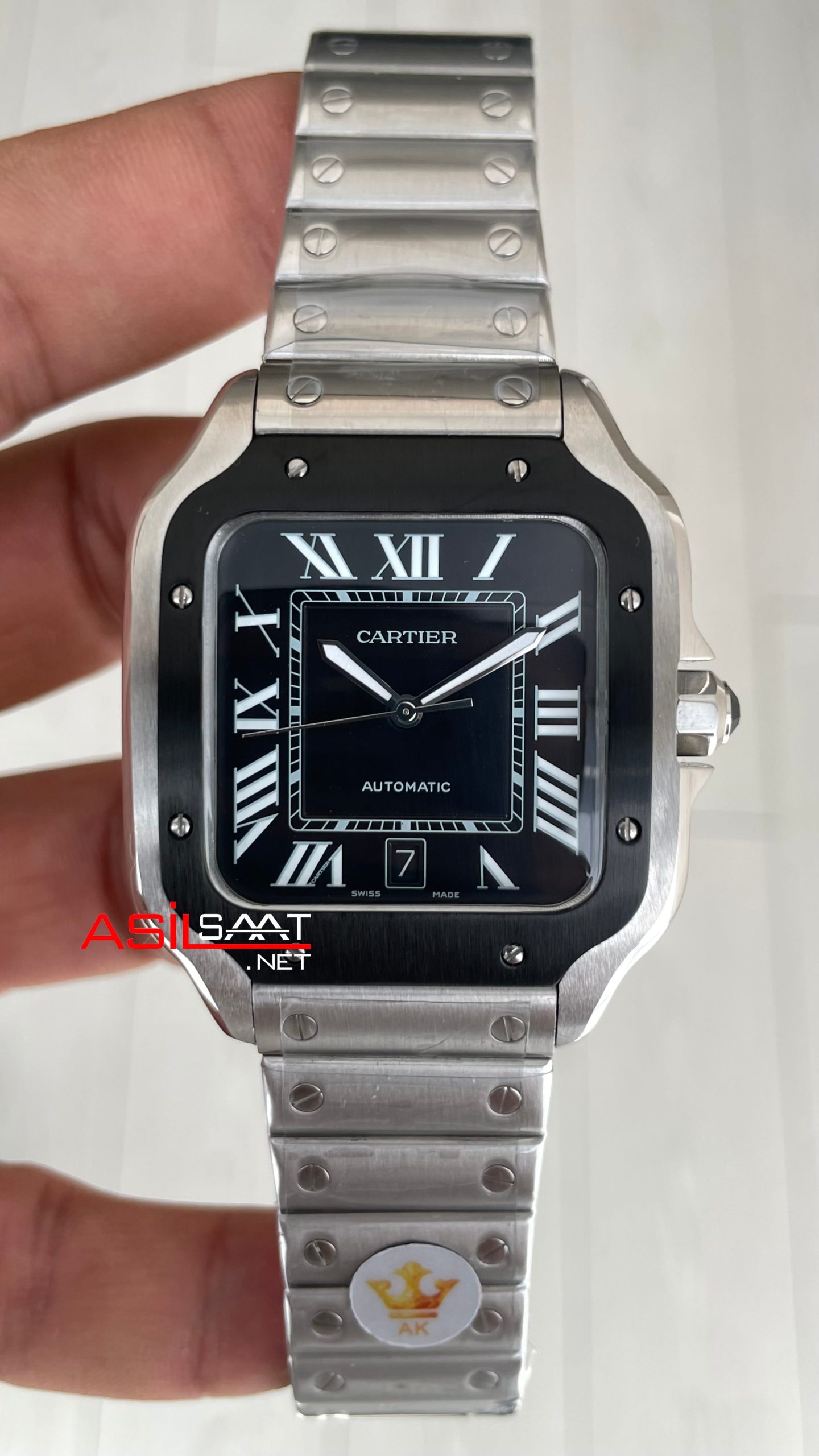 Cartier Santos Siyah WSSA0037 Large PVD Bezel Cartier Santos Siyah WSSA0037 Large PVD Bezel