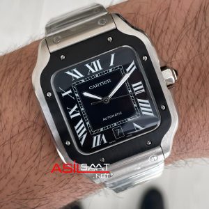 Cartier Santos Siyah WSSA0037 Large PVD Bezel