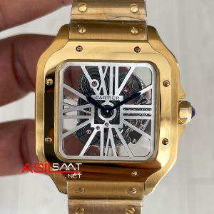 Cartier Santos WHSA0042 Skeleton 40mm Gold