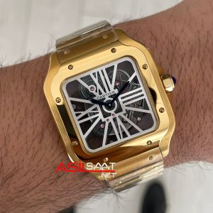 Cartier Santos WHSA0042 Skeleton 40mm Gold