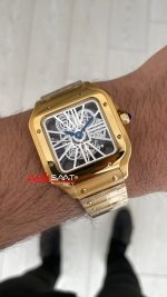 Cartier Santos WHSA0042 Skeleton 40mm Gold