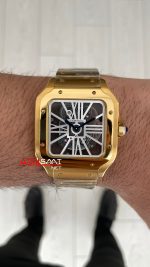 Cartier Santos WHSA0042 Skeleton 40mm Gold