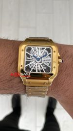 Cartier Santos WHSA0042 Skeleton 40mm Gold