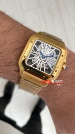 Cartier Santos WHSA0042 Skeleton 40mm Gold