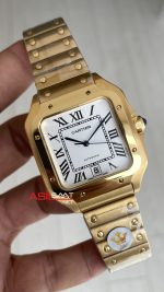 Cartier Santos WSSA0018 Beyaz Large 40mm Gold Replika Saat