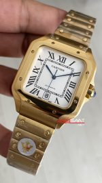 Cartier Santos WSSA0018 Beyaz Large 40mm Gold Replika Saat