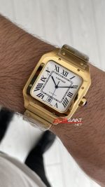 Cartier Santos WSSA0018 Beyaz Large 40mm Gold Replika Saat