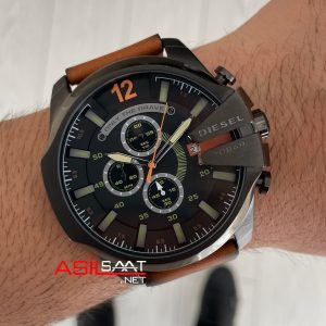 Diesel DZ4343 Mega Chief Black PVD Kahverengi 51mm Erkek Kol Saati