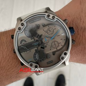 Diesel DZ7419 Mr. Daddy 2.0 Gri ve Beyaz 57mm Erkek Kol Saati