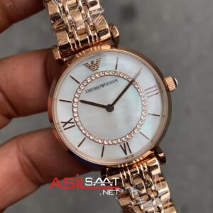 Emporio Armani AR 1909 Rose Taşlı Beyaz Kadran