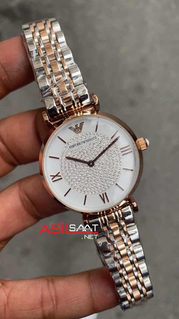 Emporio Armani AR 1926 Silver Rose Taşlı Beyaz Emporio Armani AR 1926 Silver Rose Taşlı Beyaz