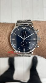 Emporio Armani AR1648 Mavi Kadran 43mm Replika Saat