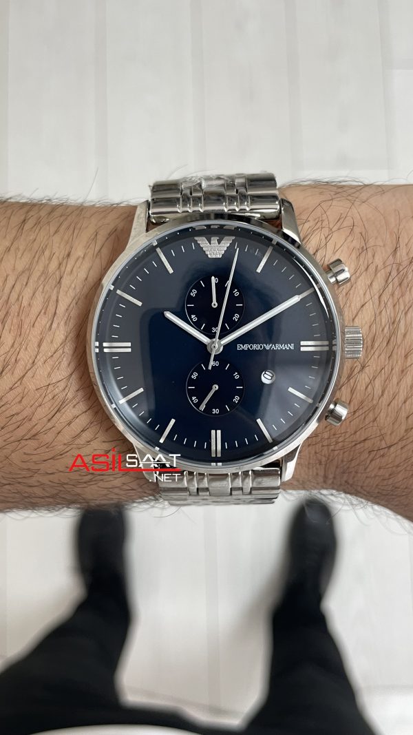 Emporio Armani AR1648 Mavi Kadran 43mm Replika Saat