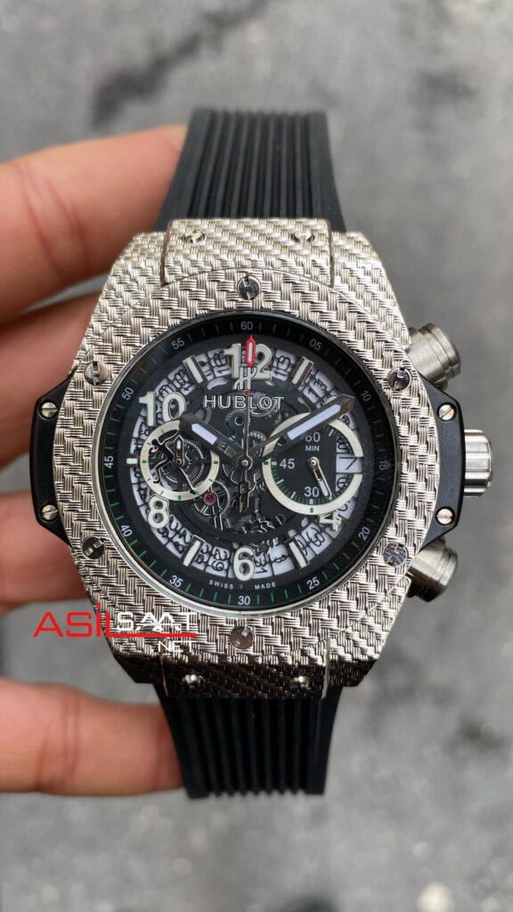 Cinturino In Gomma Blu Navy Per HUBLOT Big Bang 44mm 44.5mm 24mm - Foto 8