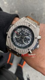 Hublot Big Bang King Unico 411 NX Silver 45 mm Kahverengi Kordon