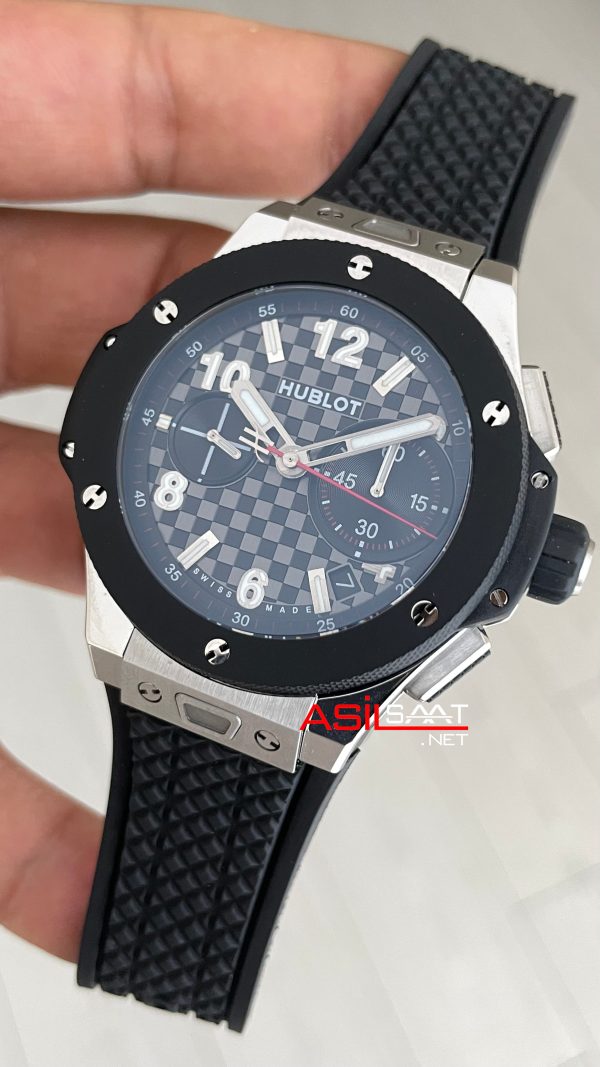Hublot Big Bang Titanium Ceramic 20th Anniversary 43mm Siyah Super Clone Swiss ETA Saat ZF Factory Hublot Big Bang Titanium Ceramic 20th Anniversary 43mm Siyah Super Clone Swiss ETA Saat ZF Factory