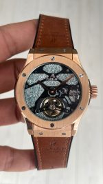 Hublot Classic Fusion Tourbillon Kahverengi 42mm Rosegold Replika Saat