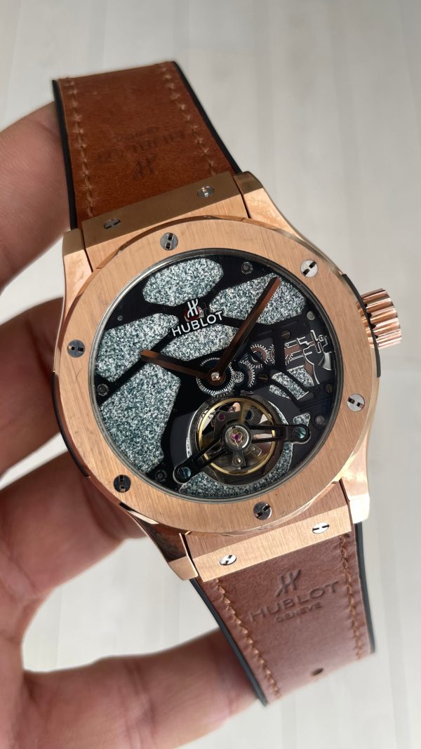 Hublot Classic Fusion Tourbillon Kahverengi 42mm Rosegold Replika Saat