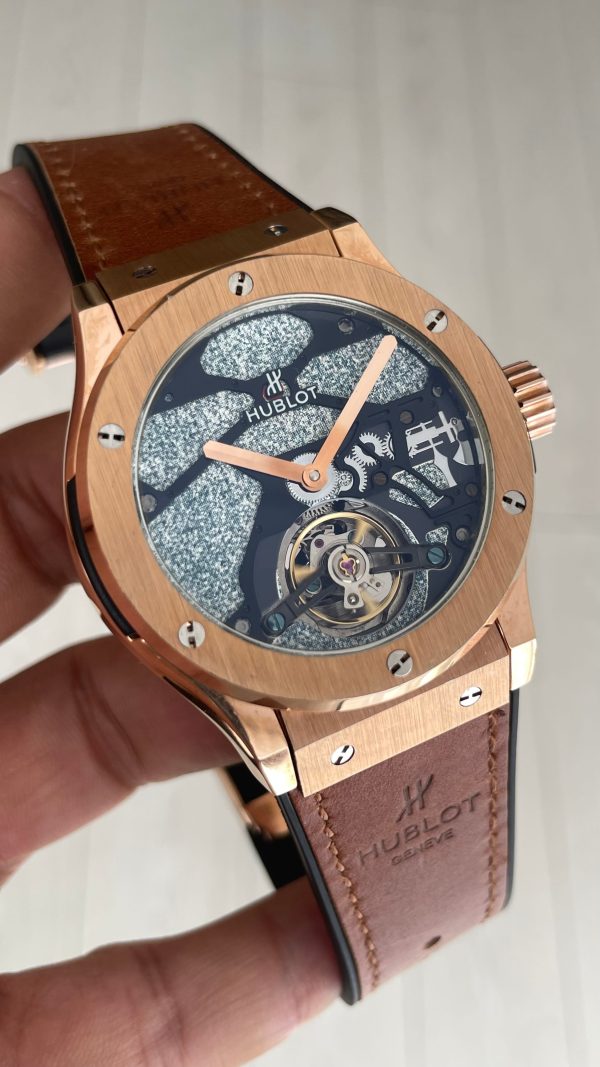 Hublot Classic Fusion Tourbillon Kahverengi 42mm Rosegold Replika Saat