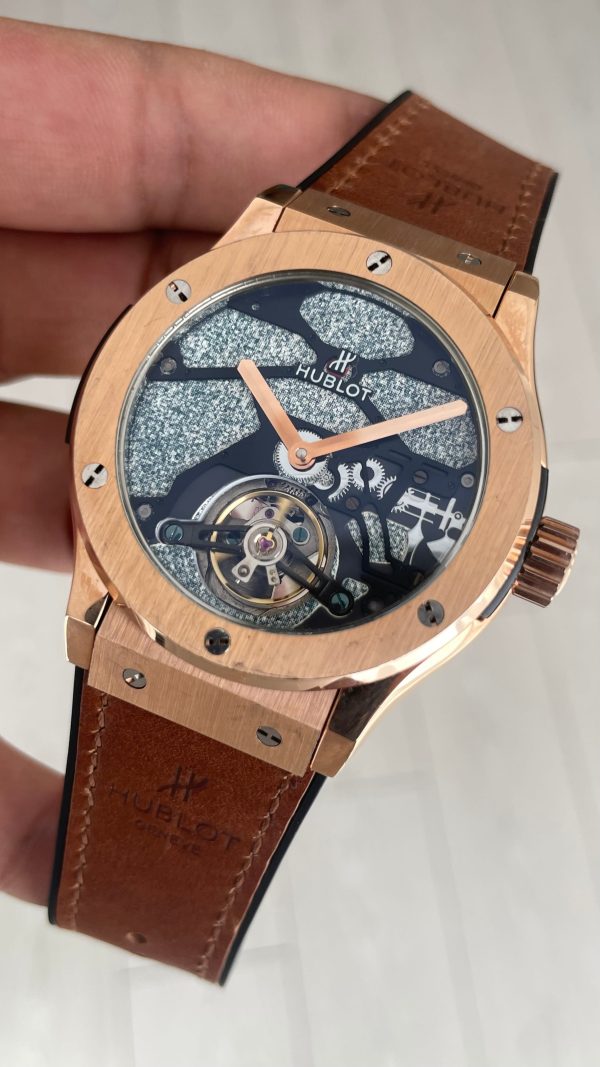 Hublot Classic Fusion Tourbillon Kahverengi 42mm Rosegold Replika Saat