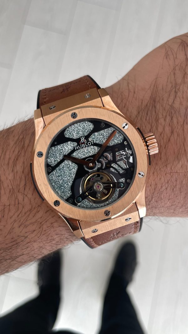 Hublot Classic Fusion Tourbillon Kahverengi 42mm Rosegold Replika Saat