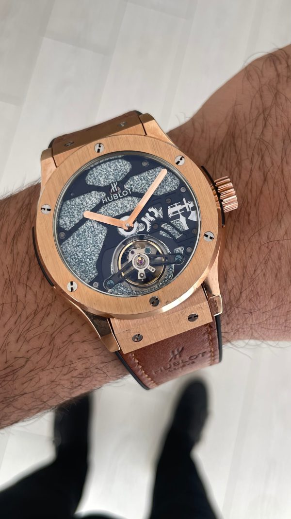 Hublot Classic Fusion Tourbillon Kahverengi 42mm Rosegold Replika Saat