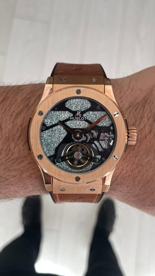 Hublot Classic Fusion Tourbillon Kahverengi 42mm Rosegold Replika Saat